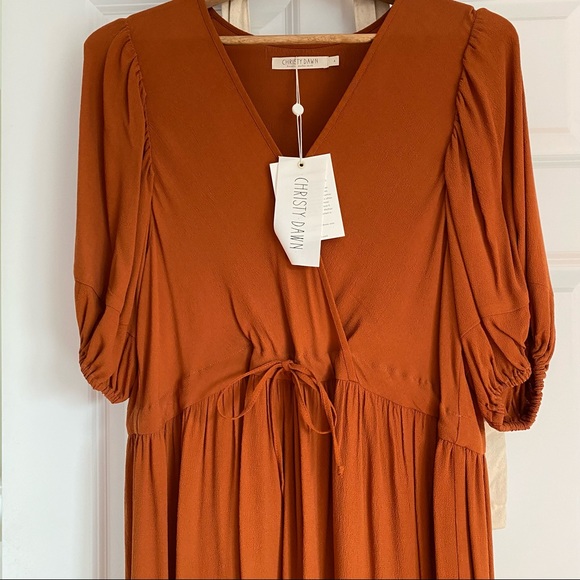 NWT Christy Dawn Dahlia Dress in Rust Size Large - Picture 6 of 16